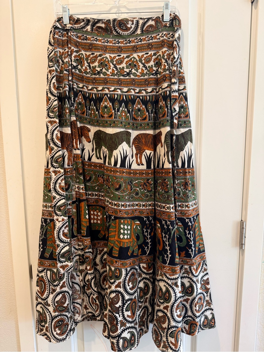 100% Cotton Indian Elephant and Zebra Print Wrap Skirt Paths of the spirit